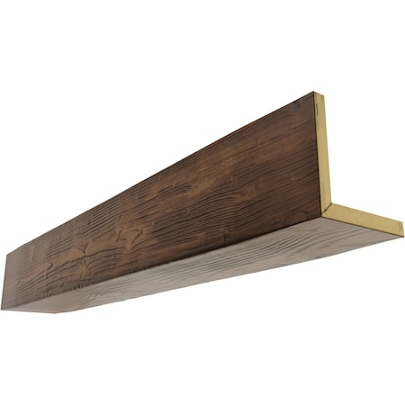 2-Sided (L-beam) Sandblasted Endurathane Faux Wood Ceiling Beam, Premium Aged, 12W X 10H  X 8'L